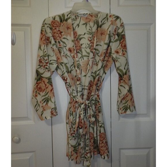 Calvin Klein Other - Calvin Klein M Floral Short Kimono Robe Long Sleeve
